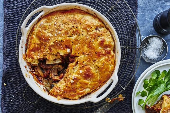 Mushroom and leek pot pie.