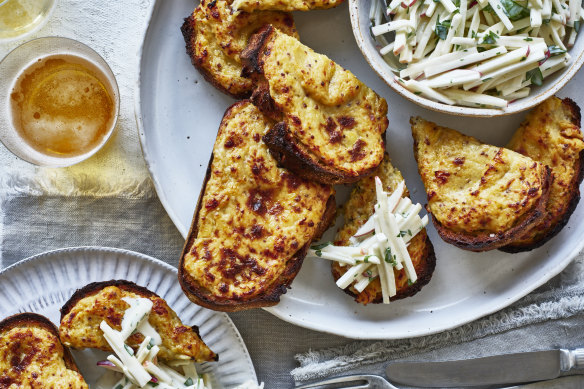 Helen Goh’s Welsh rarebit with leek and cider