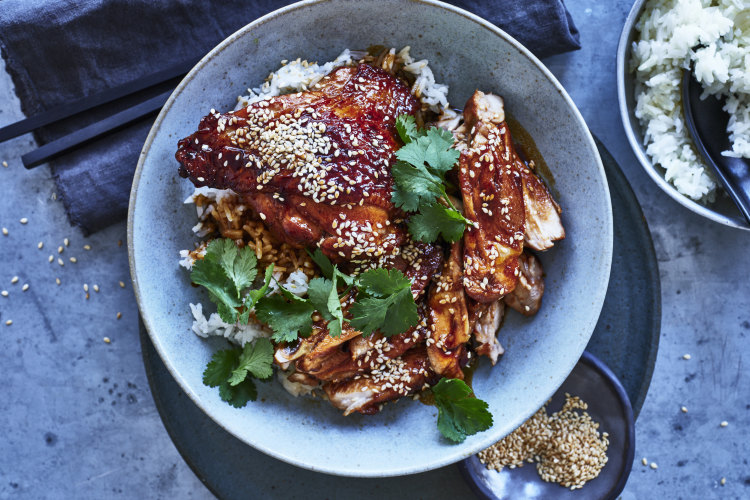 One-pan honey soy chicken.