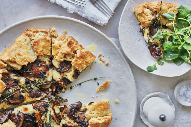 Julia Busuttil Nishimura’s cheese and mushroom galette with flaky sour cream pastry.