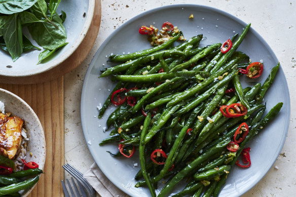 Salt and pepper green beans.