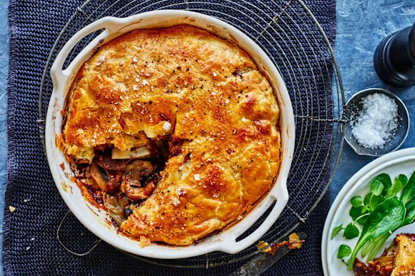 Mushroom and leek pot pie.