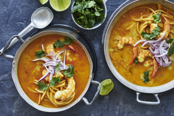 Coconut prawn noodle soup.