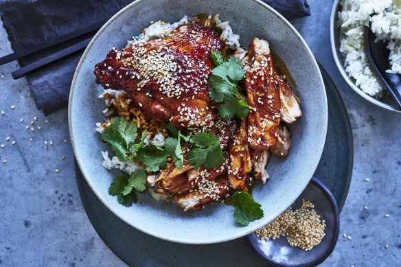 One-pan honey soy chicken.