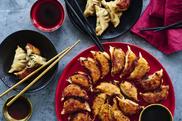 Chicken, prawn and garlic chive gyoza