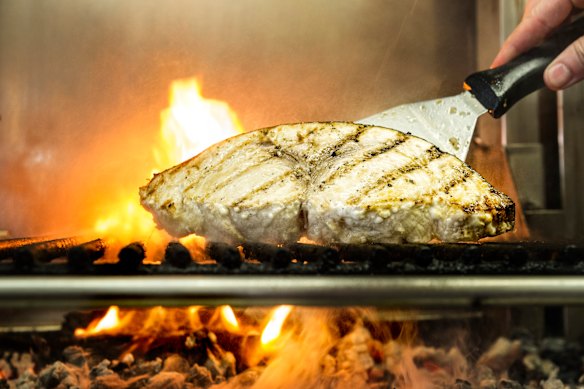 Wood-fired cooking at Gueyu Mar in Asturias, Spain. 