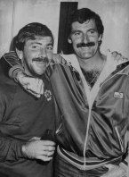 Marsh & Lillee all smiles at end of day’s play. December 27, 1981. 