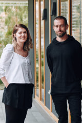 Jack Dorsey with Code Like a Girl co-founder Ally Watson, in Melbourne this week.