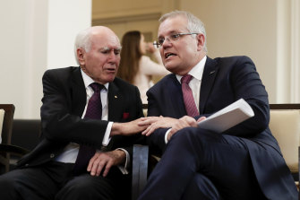 John Howard with Prime Minister Scott Morrison 