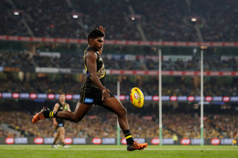 Maurice Rioli in action during round 10. 