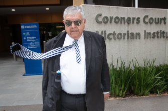 Kon Kontis, former chairman of St Basil’s aged care home, leaves the Coroners Court last week after declining to give evidence.  