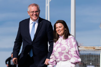 Scott and Jenny Morrison campaigning in Perth.