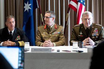 Chairman of the Joint Chiefs of Staff, General Mark Milley, and Commander, US Indo-Pacific Command, Admiral John ‘Chris’ Aquilino met with Australian Defence Force chief General Angus Campbell to discuss the US-Australia alliance.