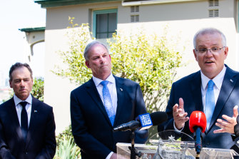 Prime Minister Scott Morrison at a press conference about Royal Commission into Aged care quality and safety, Final report: Care, Dignity and Respect, at  Kirribilli House. 