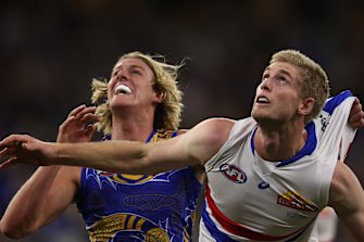Western Bulldogs ruckman Tim English was too much for the Eagles to handle.