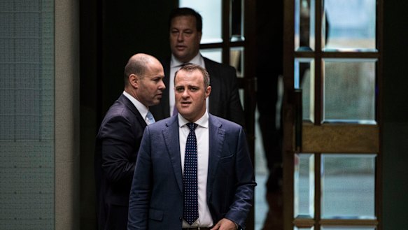 Tim Wilson enters the House of Representatives on Thursday. 