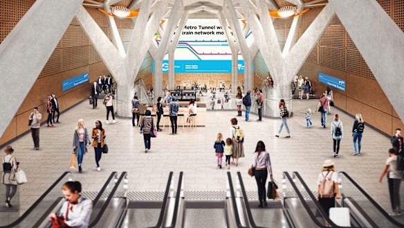 The design for the new Town Hall station on the Metro Tunnel.