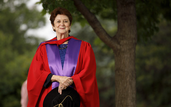 Susan Ryan is awarded an honorary doctorate at ANU in 2017. 