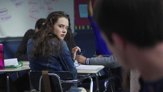 Katherine Langford and Dylan Minnette in the controversial first season of 13 Reasons Why.