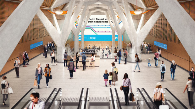 The design for the new Town Hall station on the Metro Tunnel.