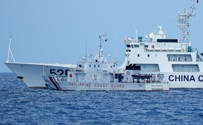 There was a near collision at Second Thomas Shoal last month when a Chinese Coast Guard ship blocked a Philippine Coast Guard vessel.