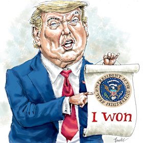 Not going quietly: Donald Trump.