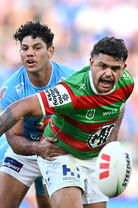 Latrell Mitchell had a good game against the Titans on Saturday.