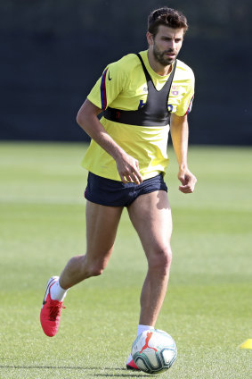 Gerard Pique, training for Barcelona.