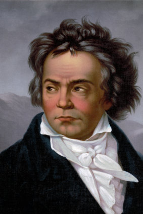 A vintage portrait of Ludwig Van Beethoven. 