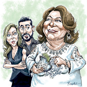 Gina Rinehart with Tamara Ralph and Michael Russo.