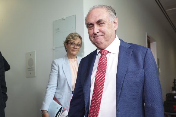 Independent Zali Steggall (left) confronted Farrell during his press conference in Canberra during the week he secured the funding overhaul.