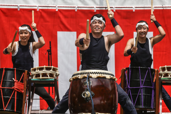 Wadaiko Rindo drummers will perform at the Matsuri festival in Darling Harbour.