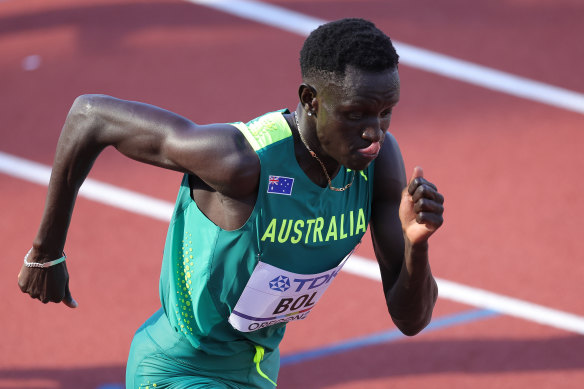 Peter Bol won his heat to advance to the 800m semi-finals.