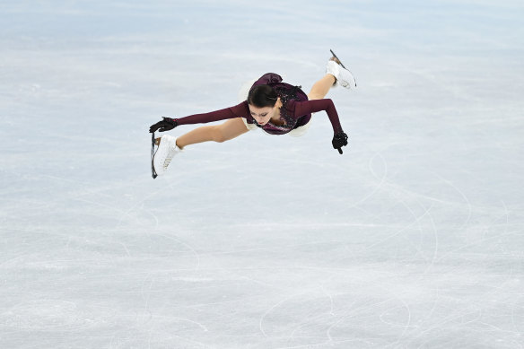 Anna Shcherbakova en route to the gold medal in the women’s free skating.