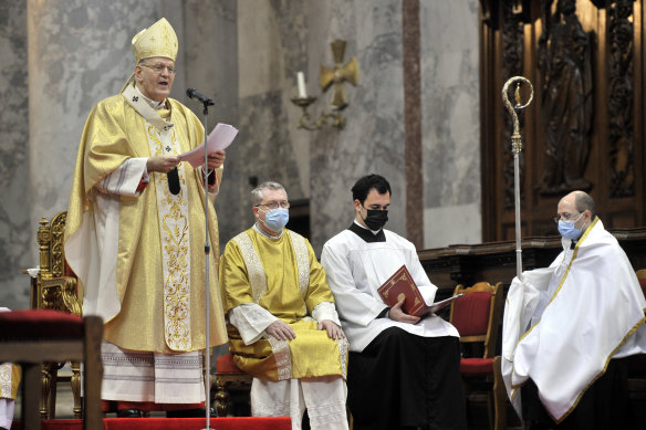 Cardinal Peter Erdo celebrates Christmas Mass in Esztergom, Hungary, in 2020.