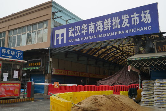 The Wuhan Huanan Wholesale Seafood Market, where COVID-19 is said to have originated.