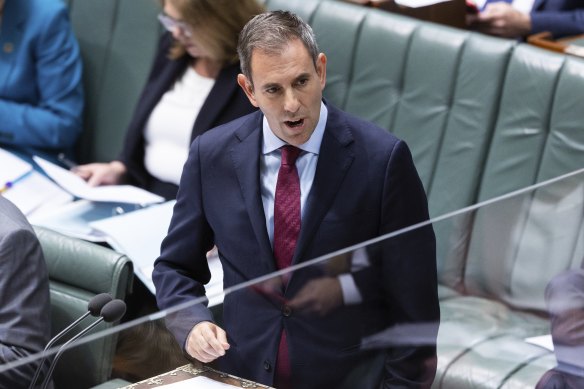 Treasurer Jim Chalmers during Question Time on Wednesday.