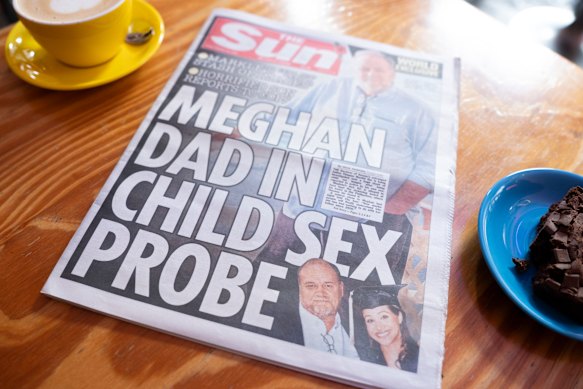 The front page of The Sun newspaper reports allegations against Thomas Markle.