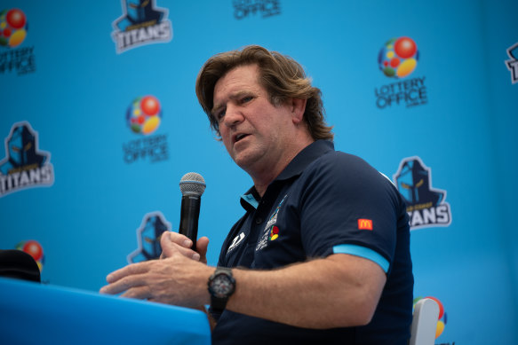 Des Hasler at the Gold Coast Titans’ preseason launch.