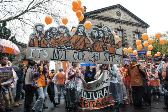 National Art School protest rally in 2016.