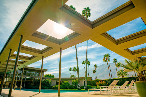 Poolside at Sinatra’s house.