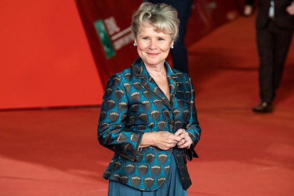  Imelda Staunton on the red carpet for the Downton Abbey movie at the Rome Film Festival in 2019.