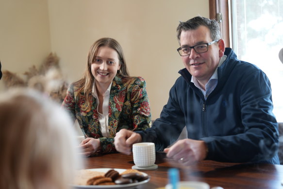 Dr Kate Maxfield and Victorian Premier Daniel Andrews last year.