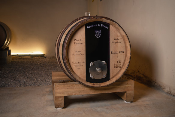 The 2021 Piéce des Présidents barrel was stored inside a bunker owned by Burgundian winemaker Cécile Tremblay.