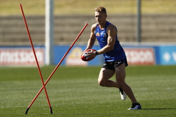 Adam Treloar during pre-season training.