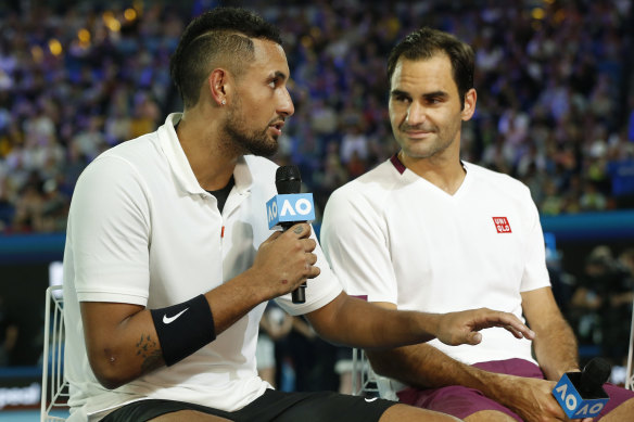 Fans saw a different side to Kyrgios early last year as the Australian summer of tennis took place amid a backdrop of deadly bushfires.