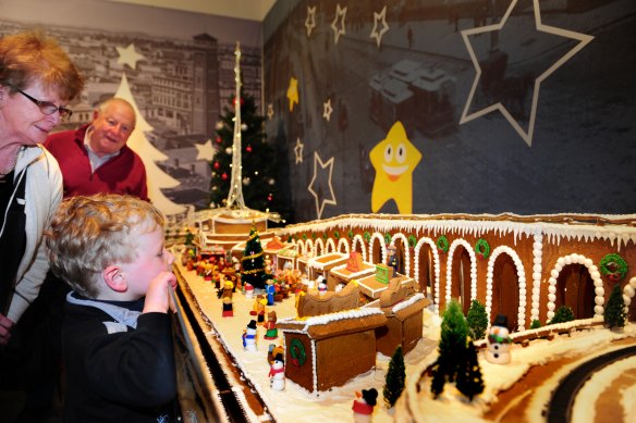 In 2012, Tucker Smith, then 3, visited the Gingerbread Village with grandparents Bill and Sue Krogh.