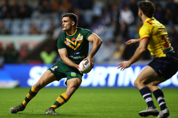 Nathan Cleary took control of the Kangaroos in his Test debut.