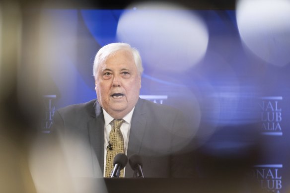 Clive Palmer: “The objective would be to damage the teals so they lose enough primary vote share.”