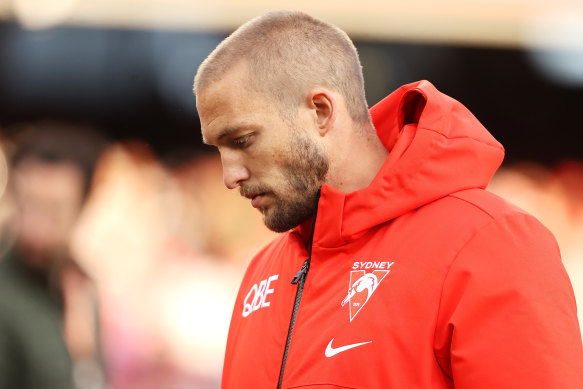 Sam Reid lasted barely a half in the grand final before being subbed off with an injury.